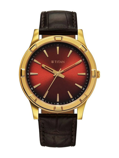 Titan Karishma Round Brown Dial Analog Watch - 10058YL01