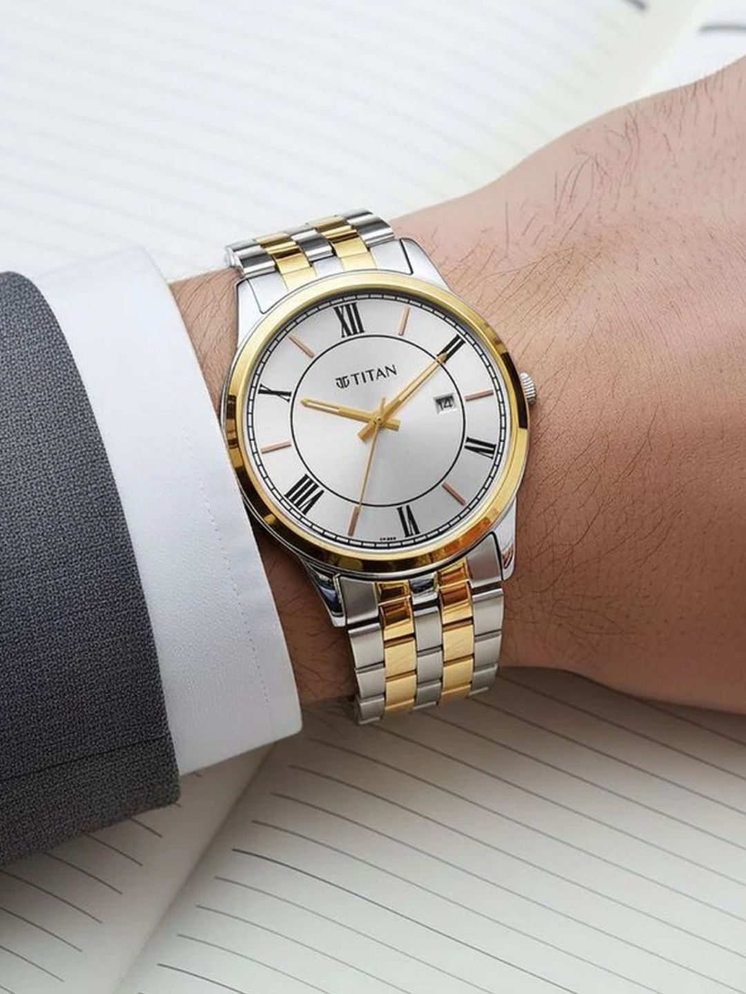 Titan Karishma Round Silver Dial Analog Watch - 10060BM01
