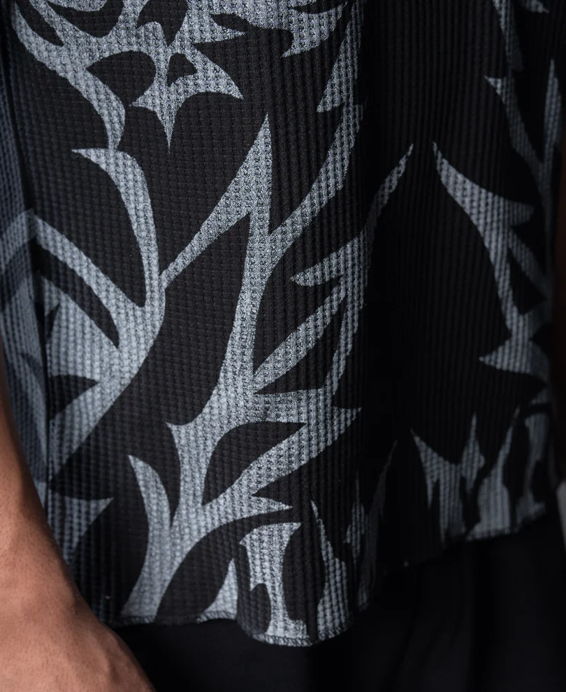 Powerlook Black Grunge Printed Vest