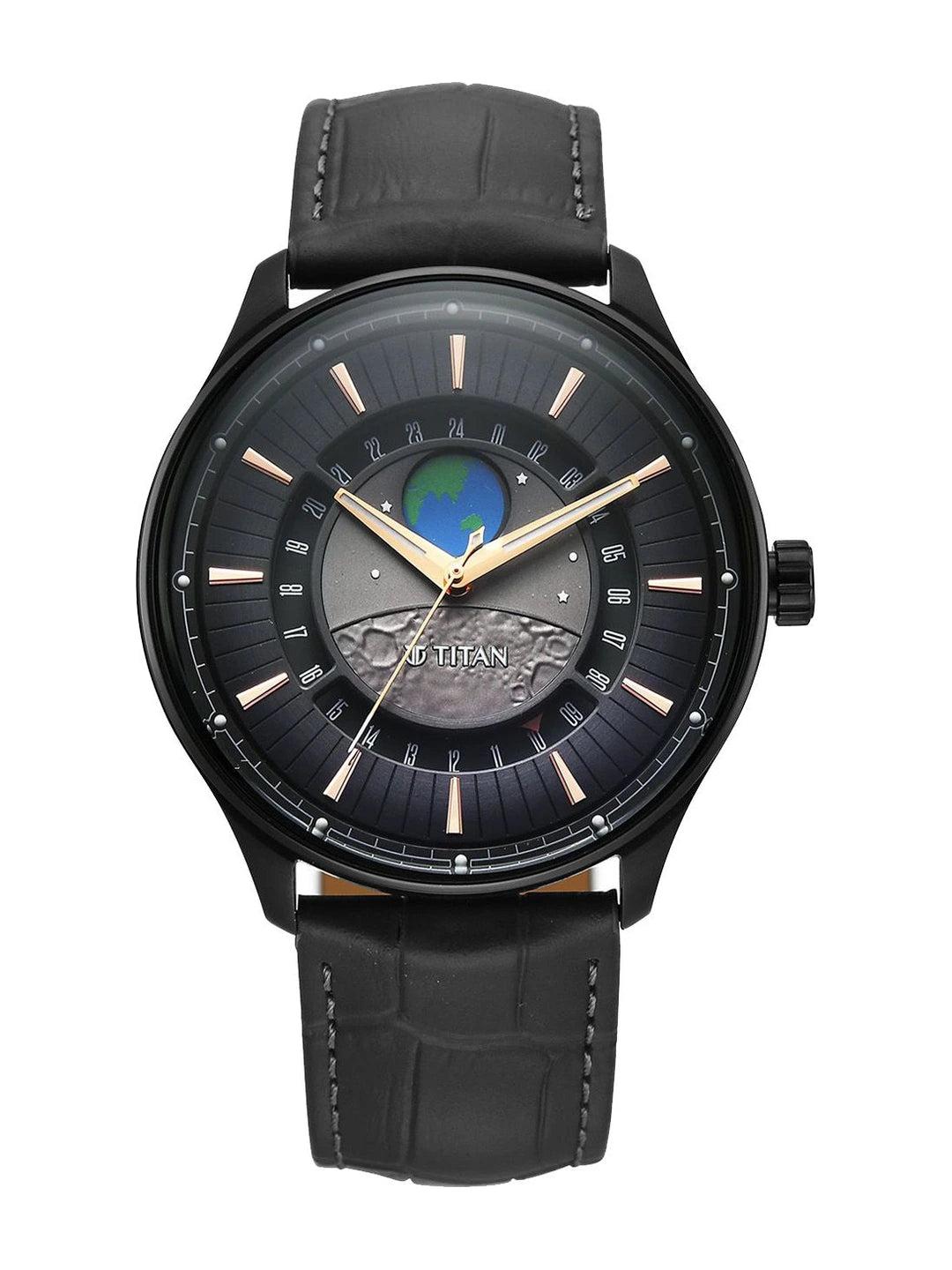 Titan Stellar Quartz Grey Round Dial Watch - 1890NL01