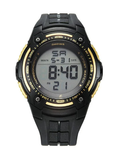 Fastrack Round Black Dial Digital Watch With Polyether Strap - 38128PP02W