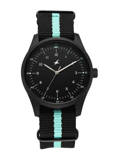 Fastrack Stunners XI with Quartz Analog Black Dial Black Nylon Strap Watch - 38214NP02