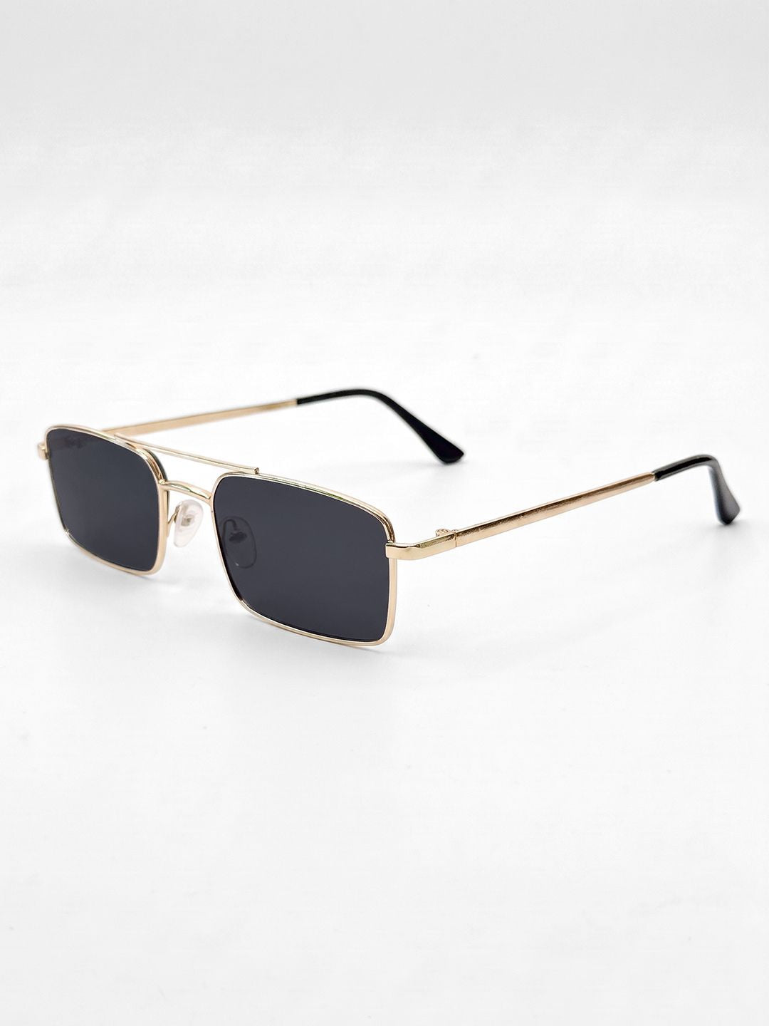 Powerlook Gold Rectangle Sunglasses