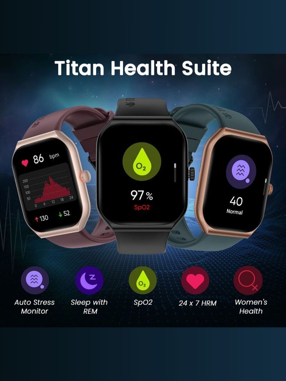Titan Smart Watch With 4.97 cm Super AMOLED Display | 410 X 502 Pixel Resolution | AI Voice Assistant With Red Strap