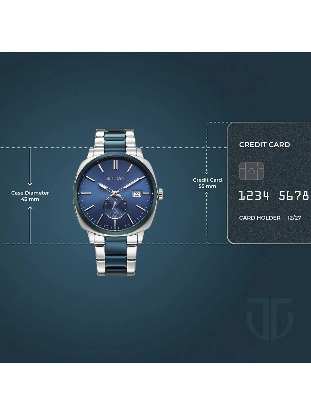 Titan Classique Suave 2.0 Analog Blue Dial Watch - 90189KM01
