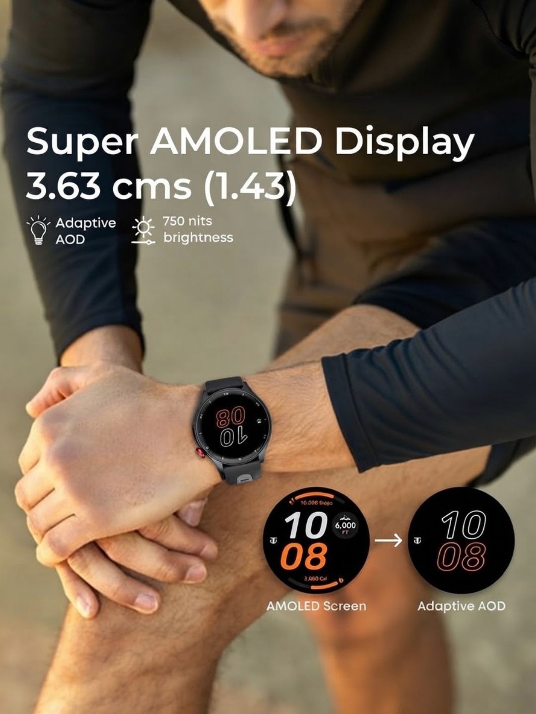 Titan Celestor Advanced GPS & Barometer 3.6 cm AMOLED Display With AOD, Piezoelectric Functional Crown Black Eclipse.