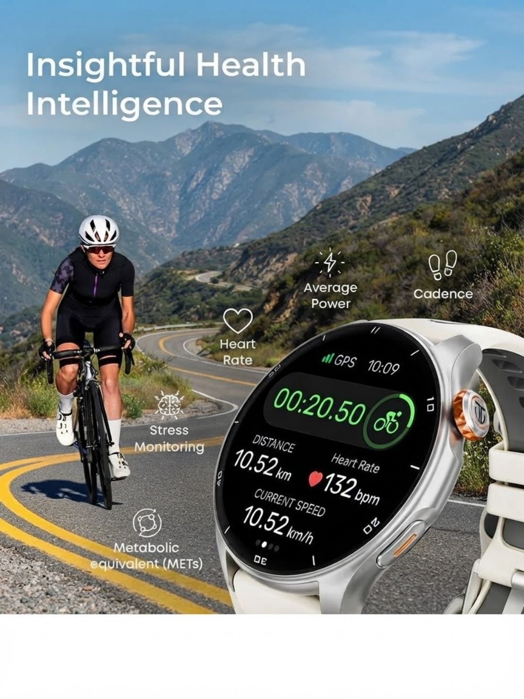 Titan Celestor Advanced GPS & Barometer 3.6 cm AMOLED Display With AOD, Piezoelectric Functional Crown Black Eclipse.