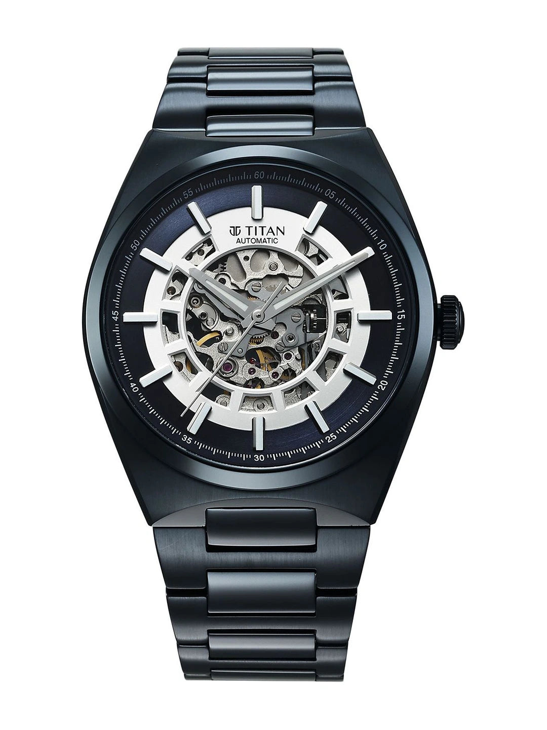Titan Skeleton Bracelet Style Strap Analogue Automatic Motion Powered Watch - 90221QM03