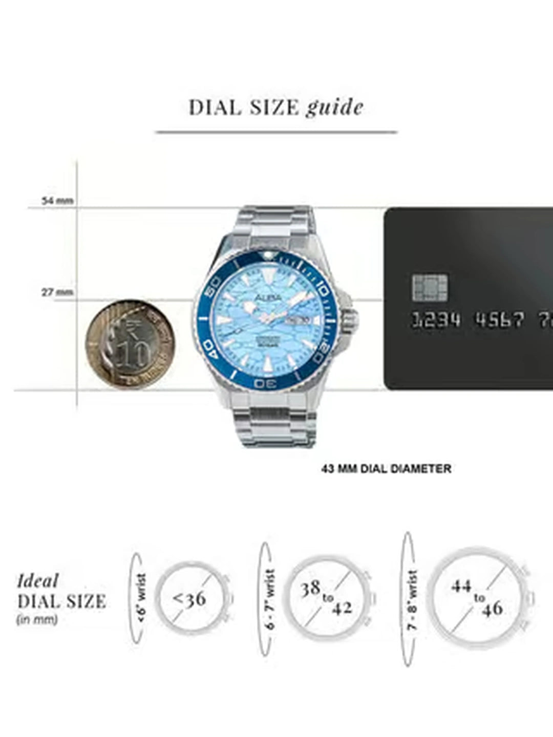 Automatic Round 43mm Analog Watch - A3B023X1