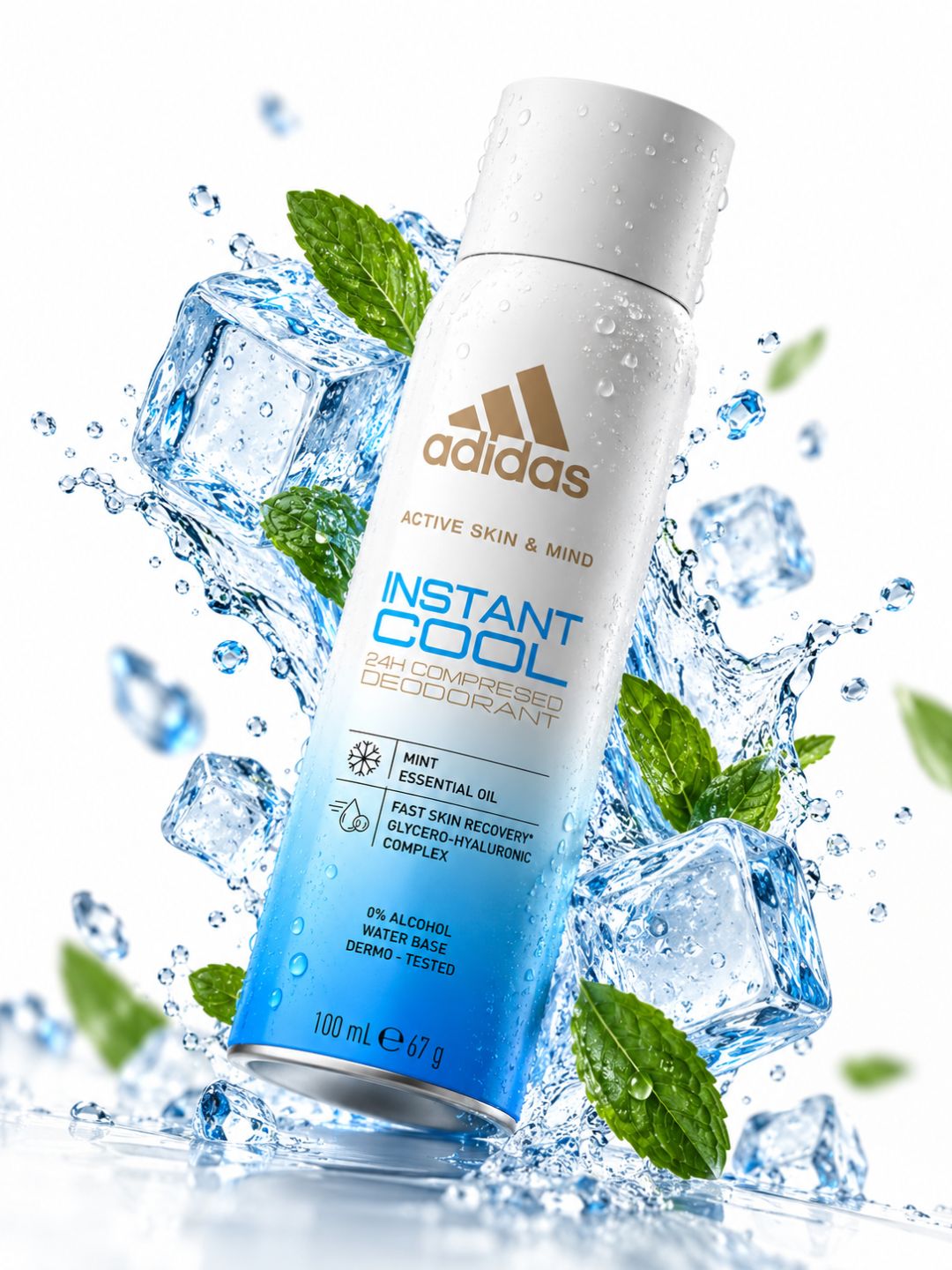 Adidas Instant Cool 24H Compressed Deodorant (100ml)