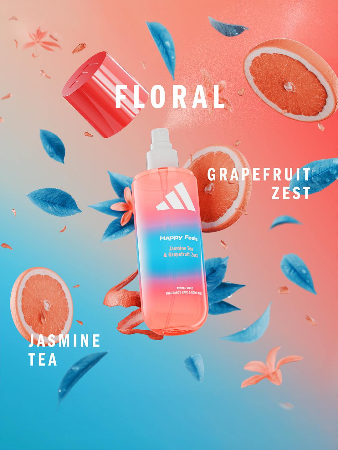 Adidas Vibes Happy Feel Fragrance Hair & Body Mist 236ml