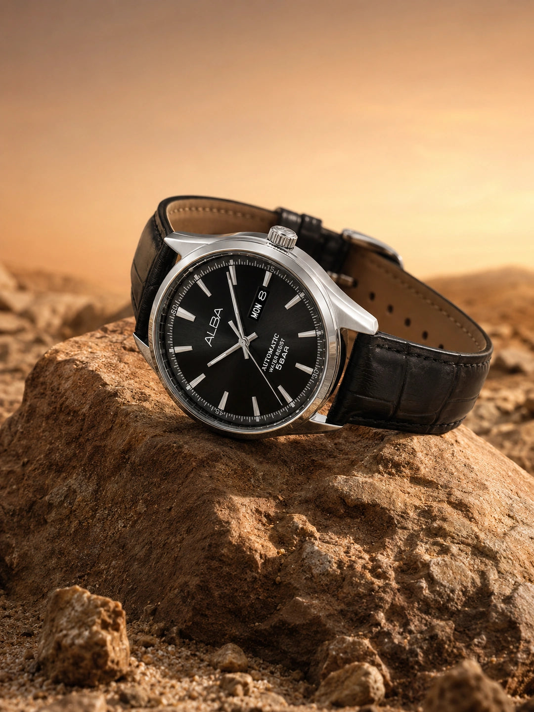 Alba Round Black Dial Analog Watch - AL4143X1