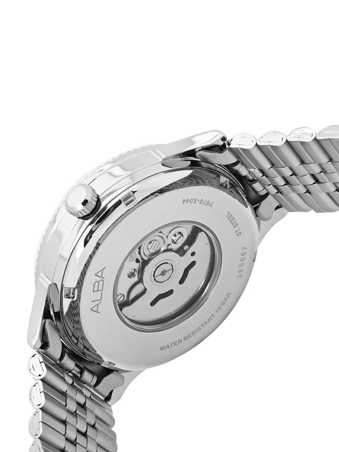 Alba Oval Cream-Coloured Dial Analog Watch With Metal Strap - AL4233X1