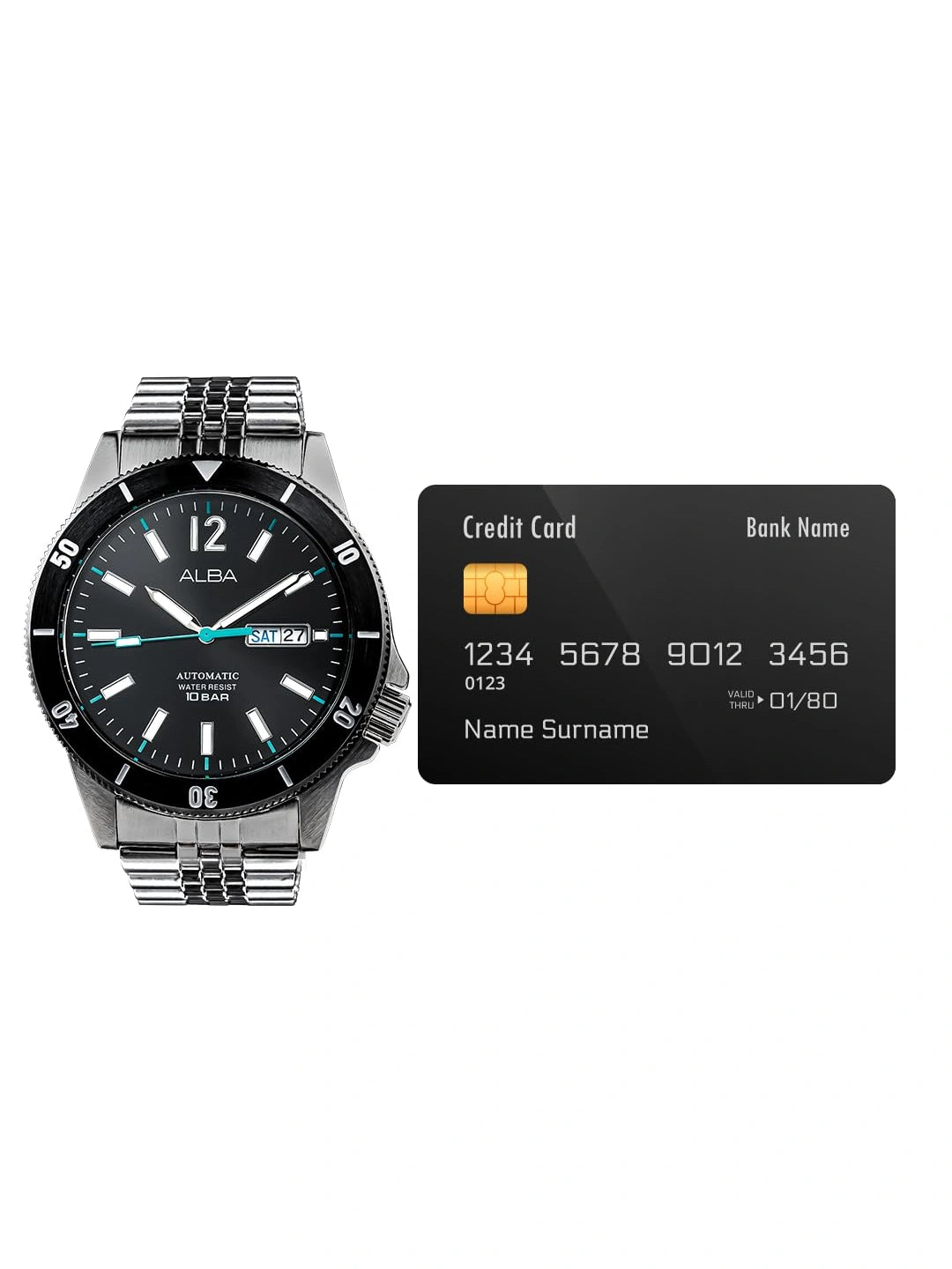 Alba Round 44mm Black Dial Analog Watch - AL4645X1