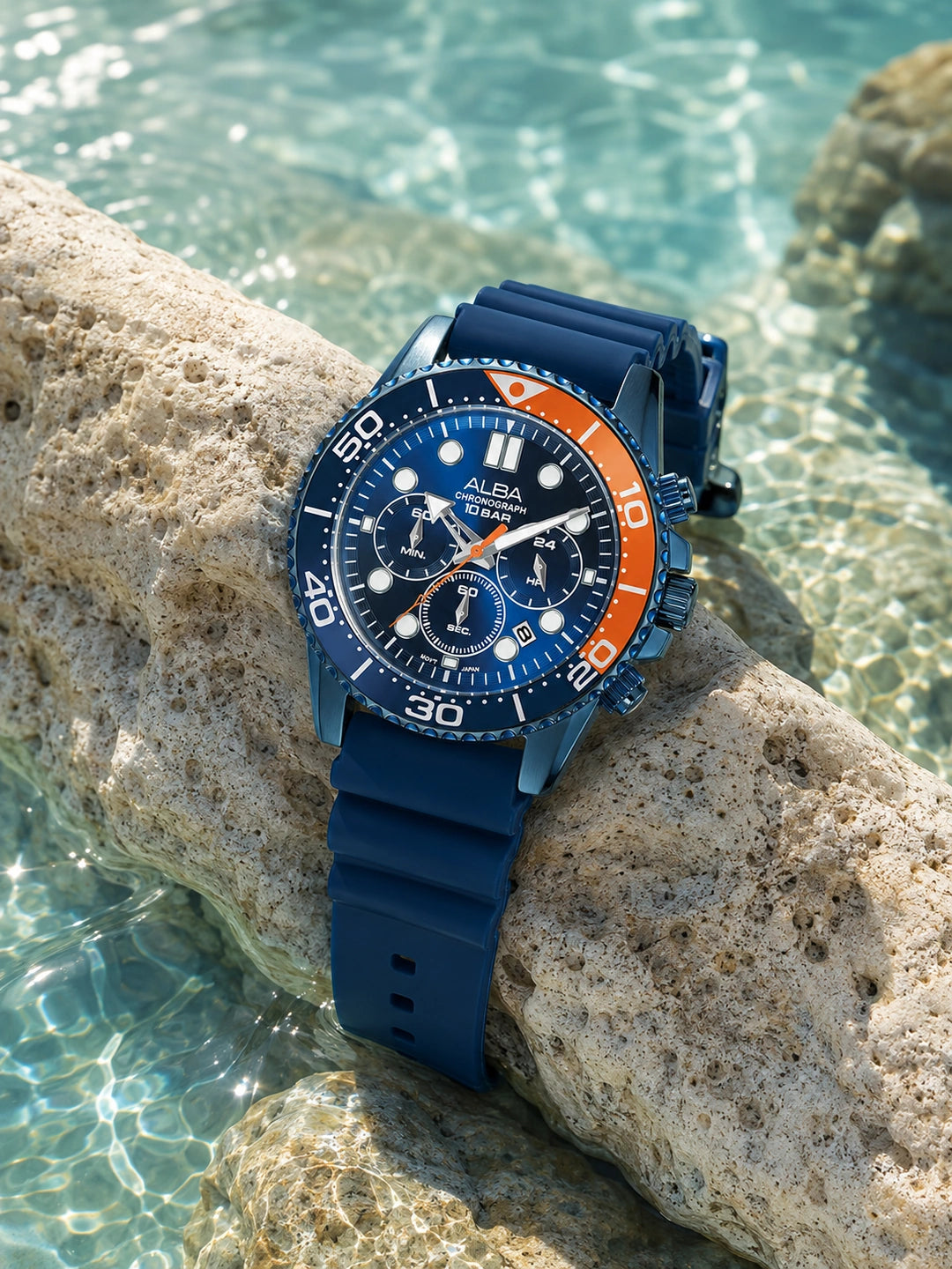 Alba Round Blue Dial Analog Watch - AT3J45X1