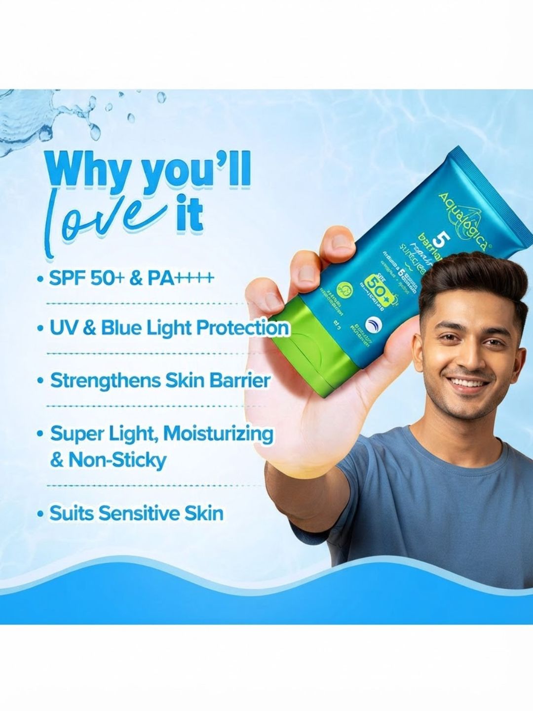 Aqualogica 5 Barrier+ Repair Sunscreen SPF 50+ PA++++ (80 g)