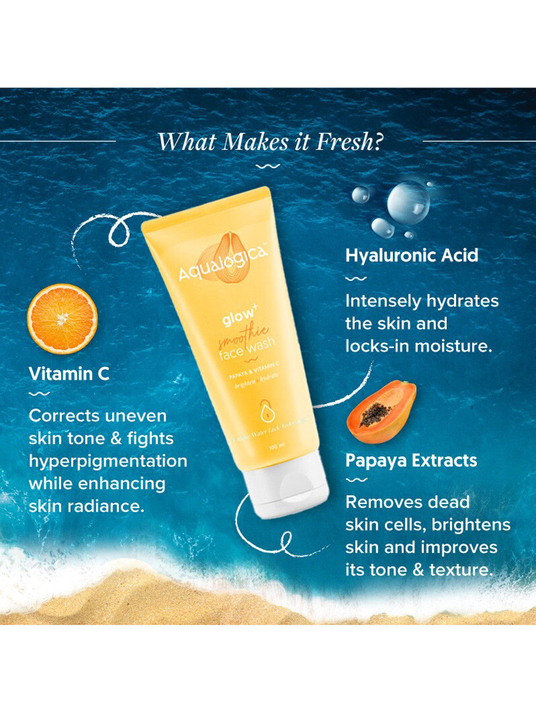 Aqualogica Glow+ Smoothie Face Wash (100 ml)