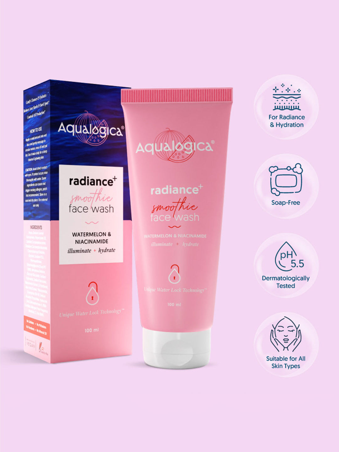 Aqualogica Radiance+ Smoothie Face Wash (100 ml)