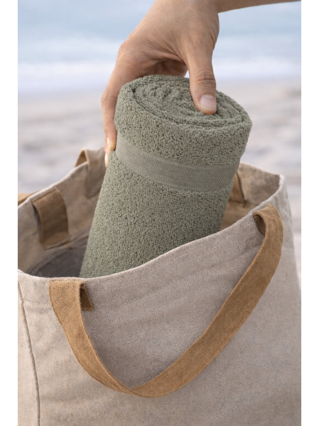Bamboology Green & Rust Ultra Soft Bath Towel Pack of 2