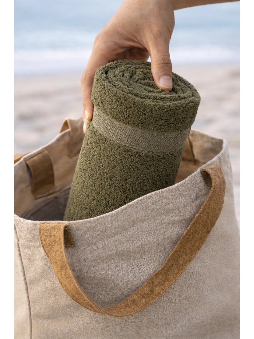 Bamboology Green & White Ultra Soft Bath Towel Pack of 2
