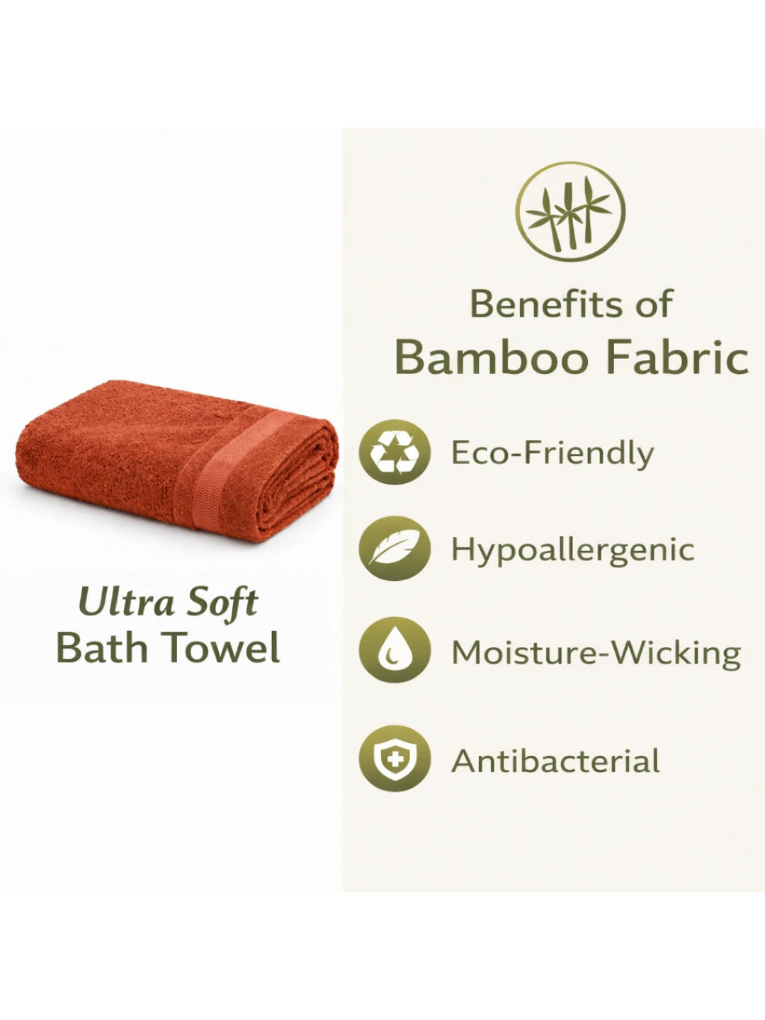 Bamboology Rust & White Ultra Soft Bath Towel Pack of 2