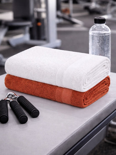 Bamboology Rust & White Ultra Soft Bath Towel Pack of 2