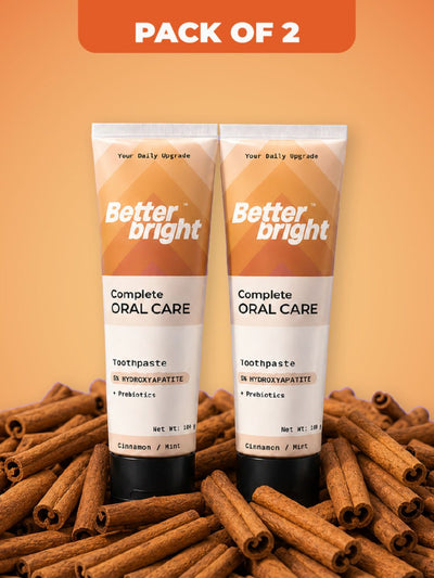 Better Bright Cinnamon Mint 5% HAp + n-HA Sensitivity Care Toothpaste, Fluoride-Free, 2 x 100g