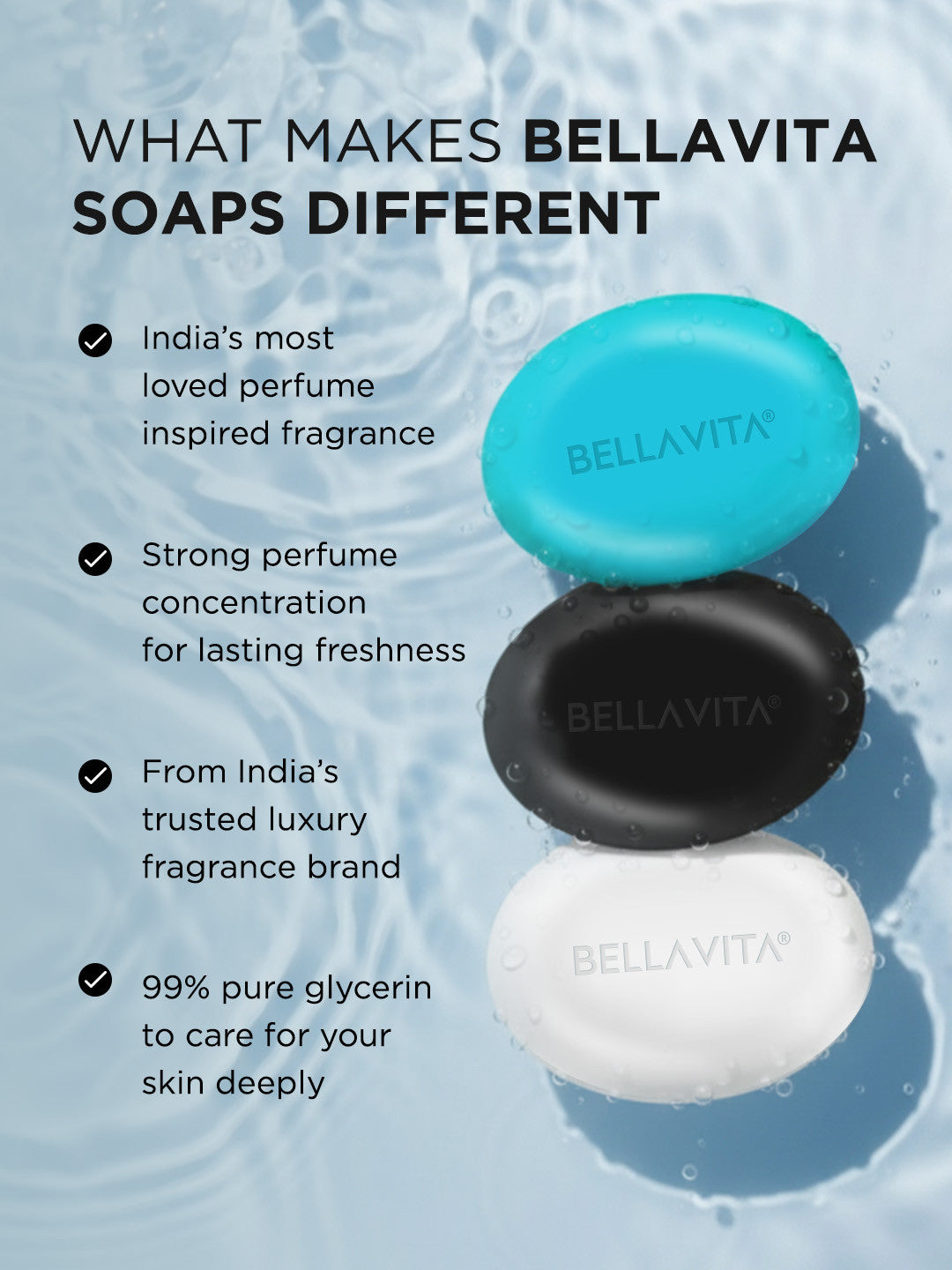 Bellavita Perfumed Bathing Bar For Men Bathing Bar (Pack of 3)