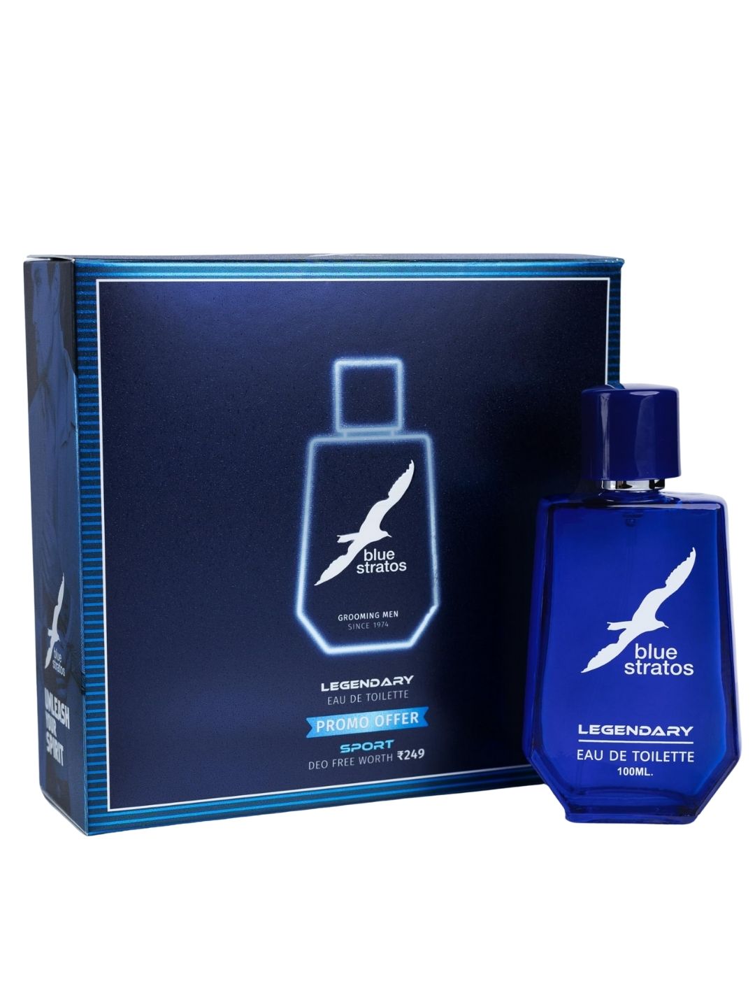 Blue Stratos Legendary Eau de Toilette with Free Deo (100ml)