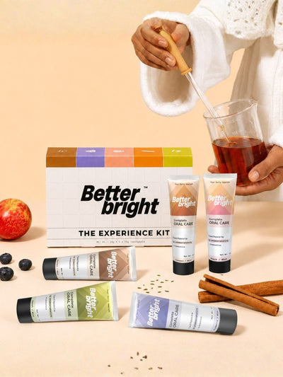 Better Bright 5-Flavour Toothpaste Experience Kit, 5% HAp + n-HA, Fluoride-Free & SLS-Free, 5 x 15g