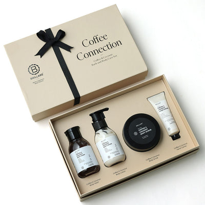Brillare Coffee Connection Gift Set (Pack of 4) - Body Wash (100ml), Body Lotion (100ml), Body Scrub (200g), Hand Cream (30g)