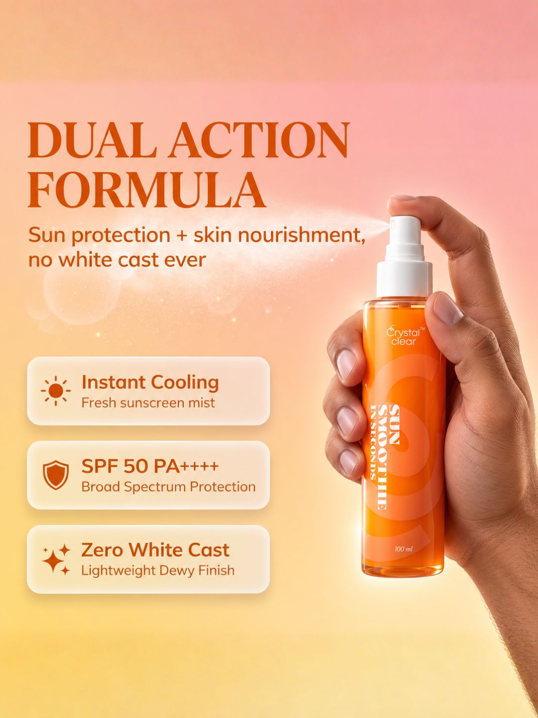 Crystal Clear Sun Smoothie Spray Sunscreen SPF 50 PA+++ (100 ml)