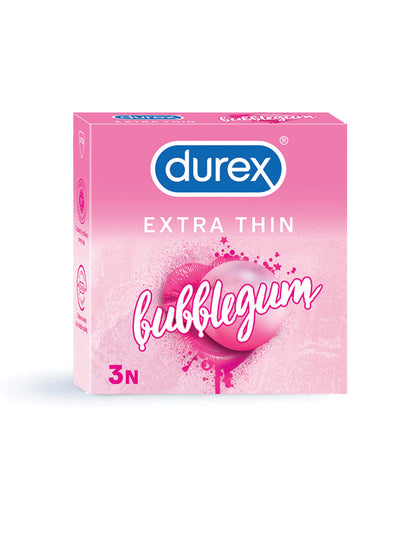 Durex Extra Thin Bubblegum Flavoured Condoms (Pack of 3pcs)