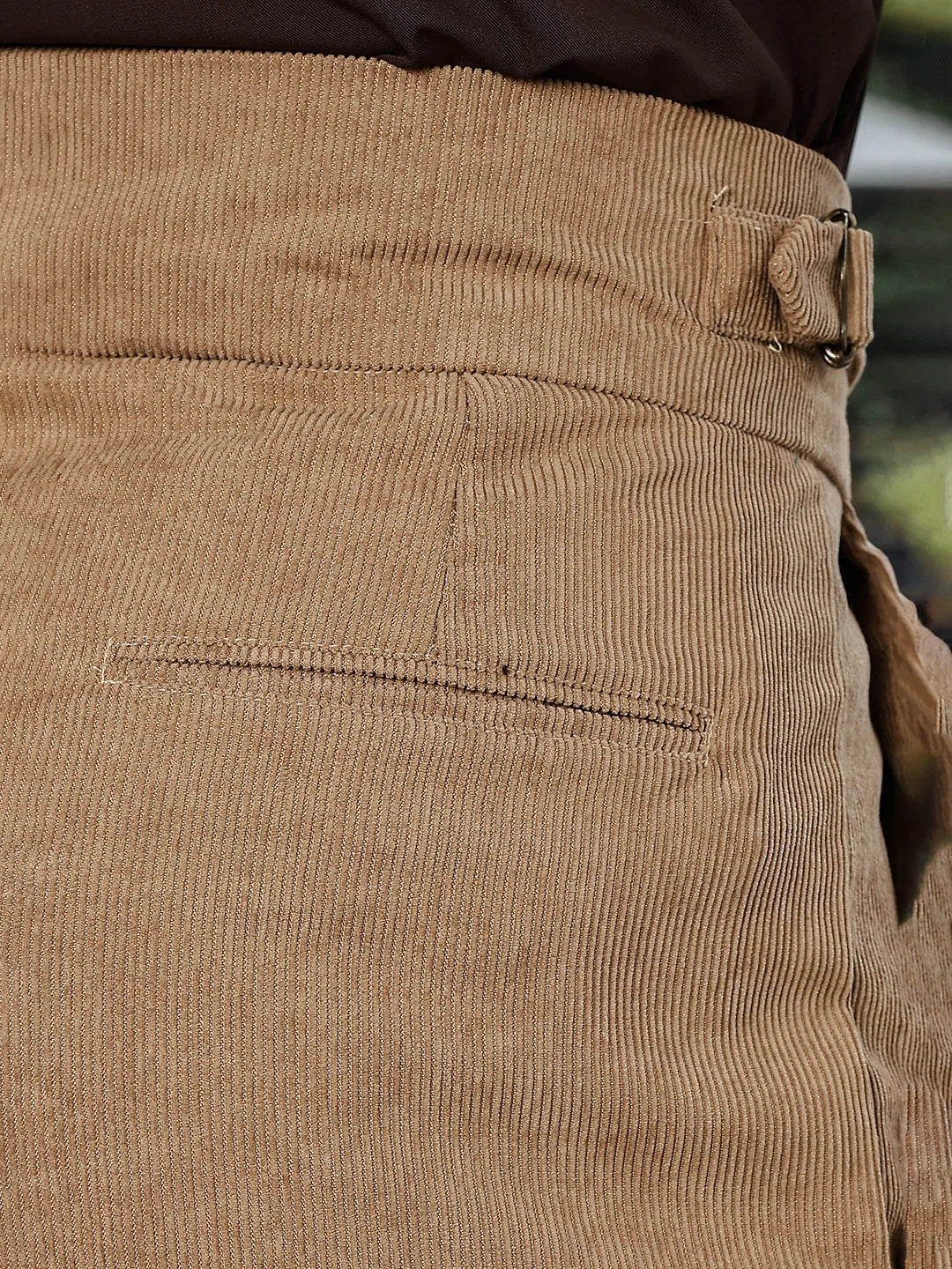 House Of Koala Beige Corduroy Gurkha Trousers with Double Pleated Front