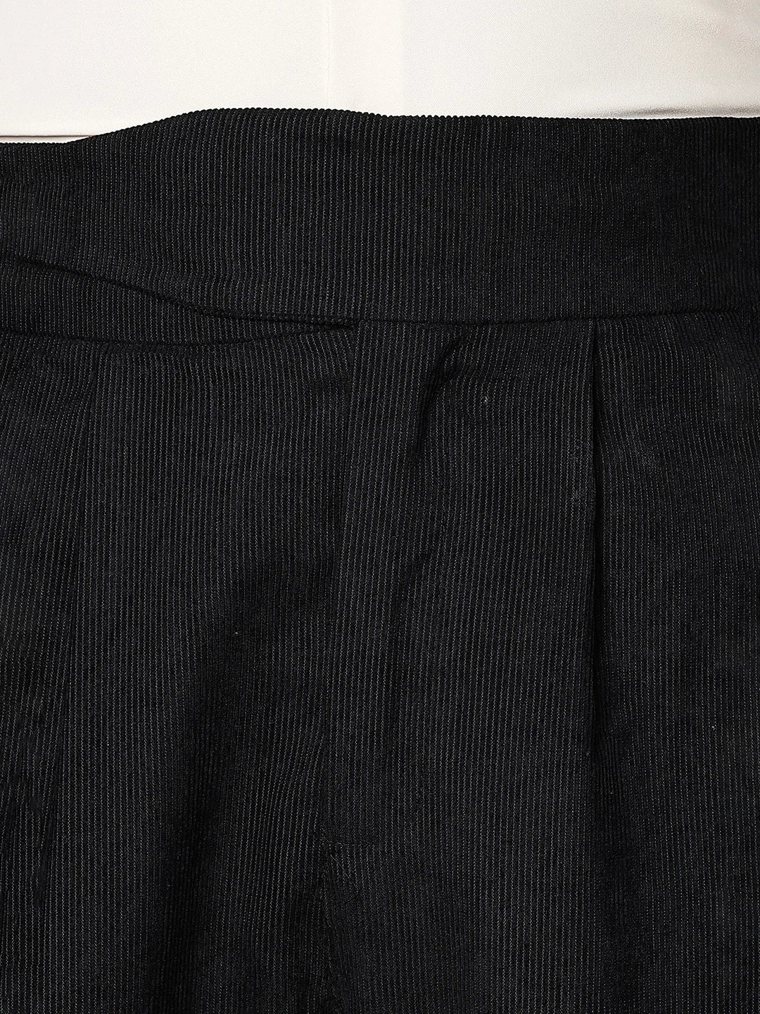 House Of Koala Black Corduroy Gurkha Trousers with Double Pleated Front