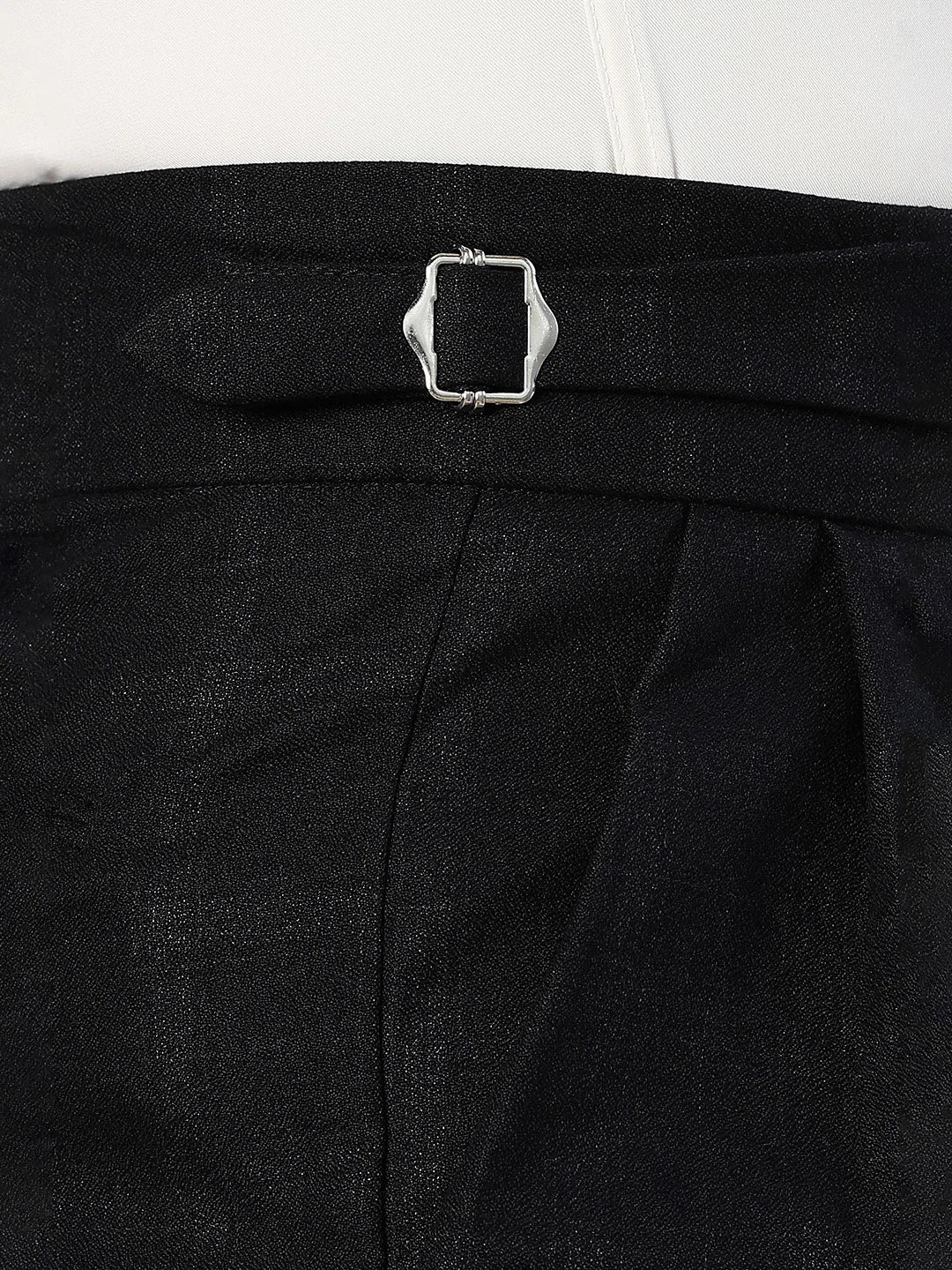 House Of Koala Black Premium Chequered Gurkha Trousers with Double Pleated Front