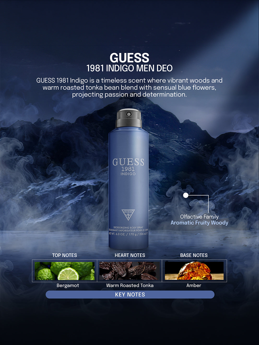 Guess 1981 Indigo Men Deodorant Spray 226ml