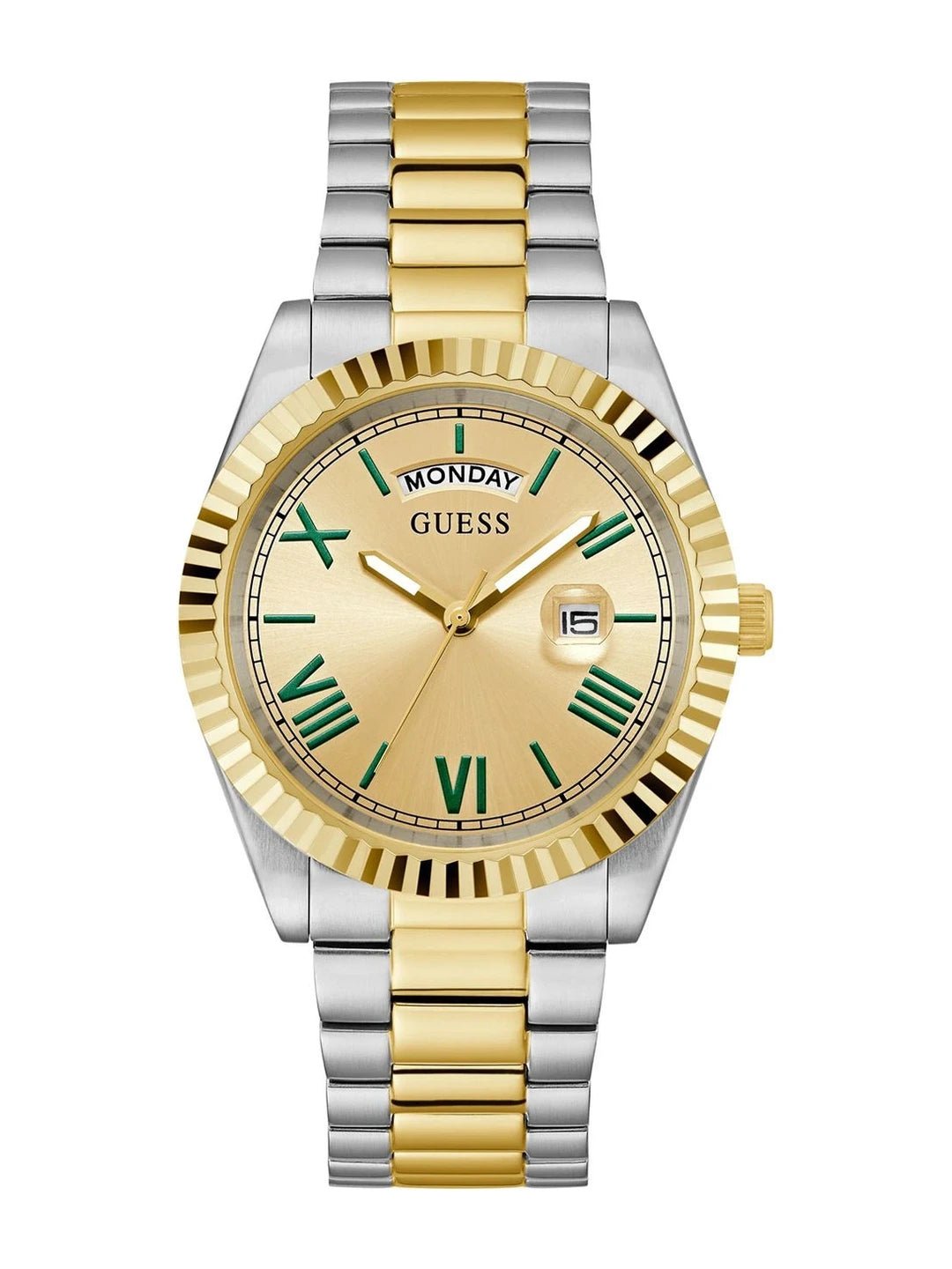 Guess Round 42mm Champagne Dial Analog Watch - GW0265G14