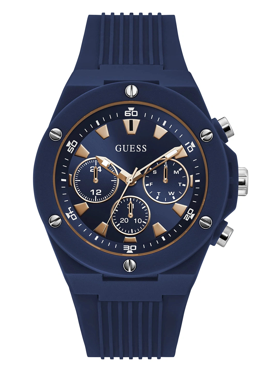 Guess Round Blue Dial Analog Watch - GW0268G3