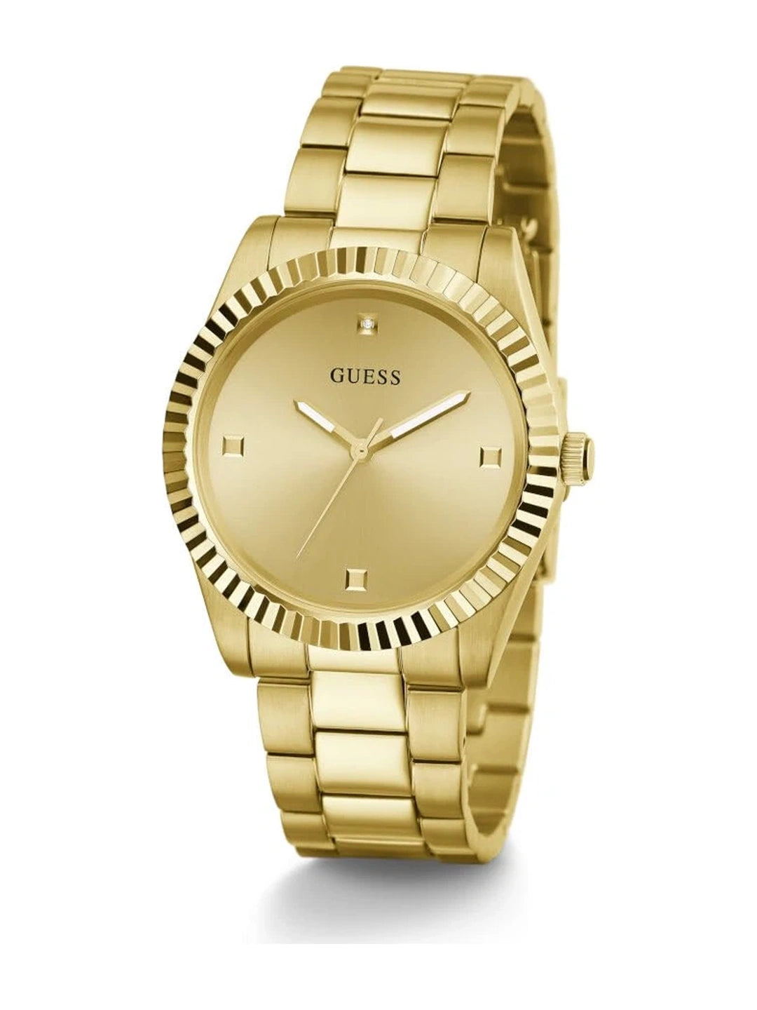 Guess Round Beige Dial Analog Watch - GW0542G2