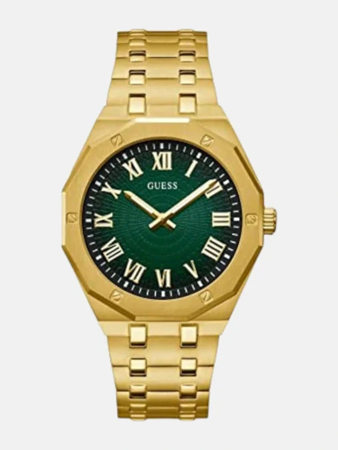 Guess Textured Dial & Stainless Steel Bracelet Style Strap Analogue Watch - GW0575G2