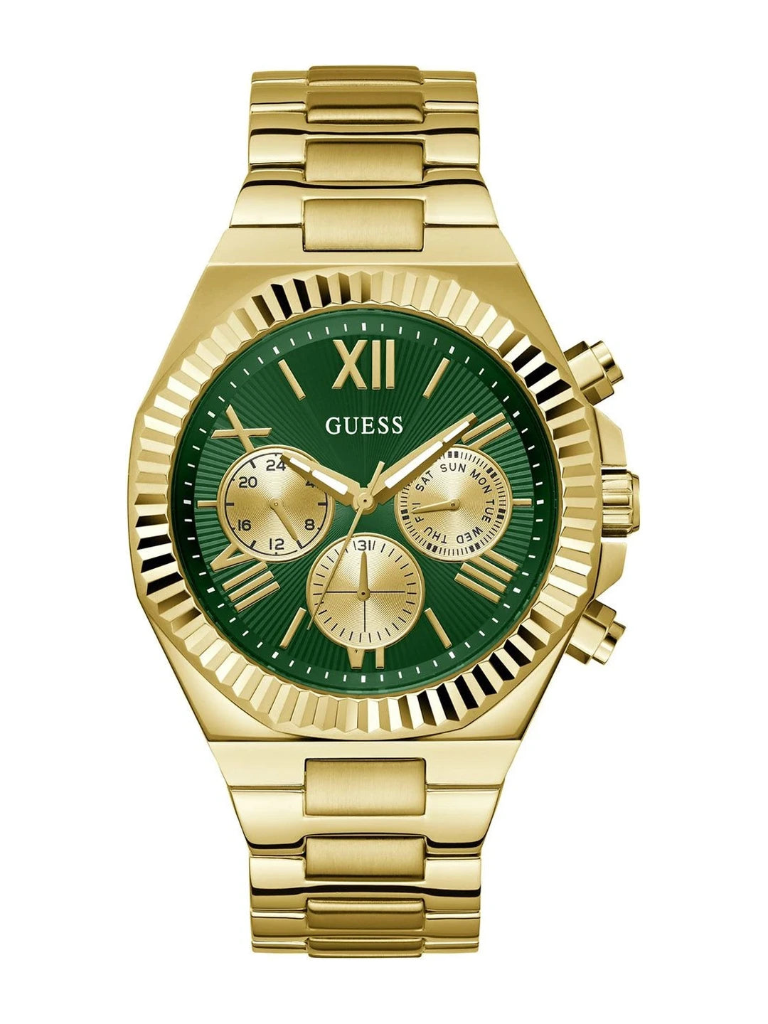 Guess Round 44mm Green Dial Analog Watch - GW0703G2