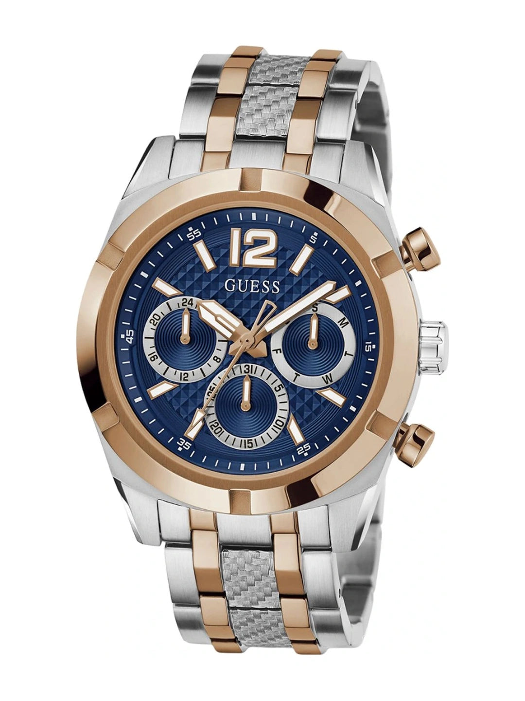 Guess Round 44mm Blue Dial Analog Watch - GW0714G3