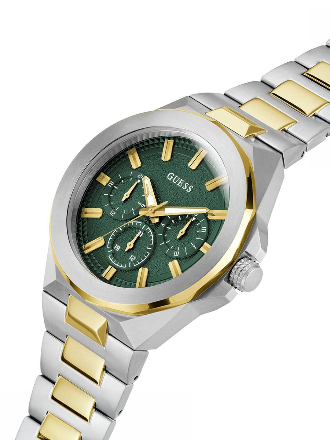 Guess Round 46mm Green Dial Analog Watch - GW0798G3
