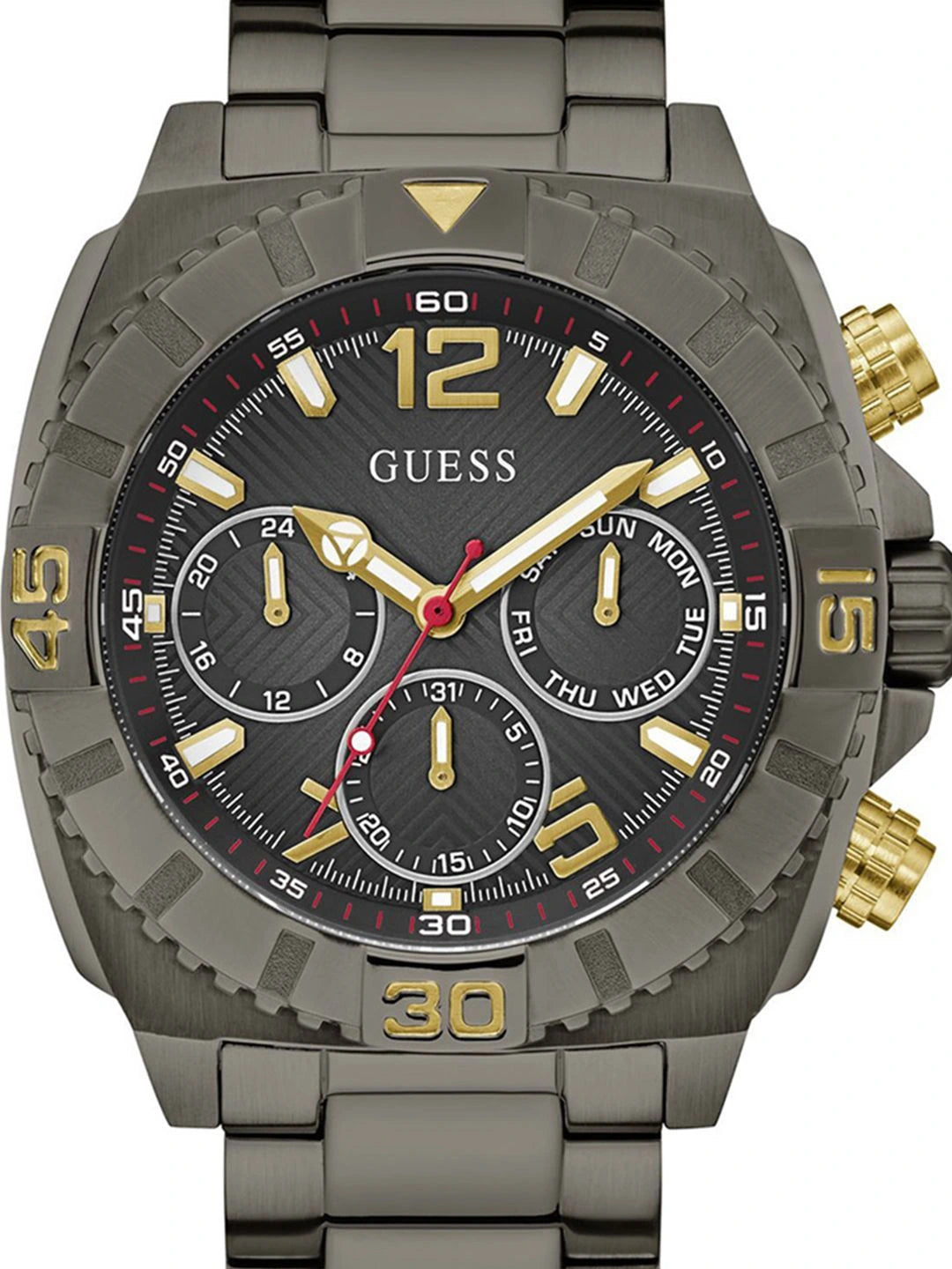 Guess Round 44mm Black Dial Analog Watch - GW0800G2