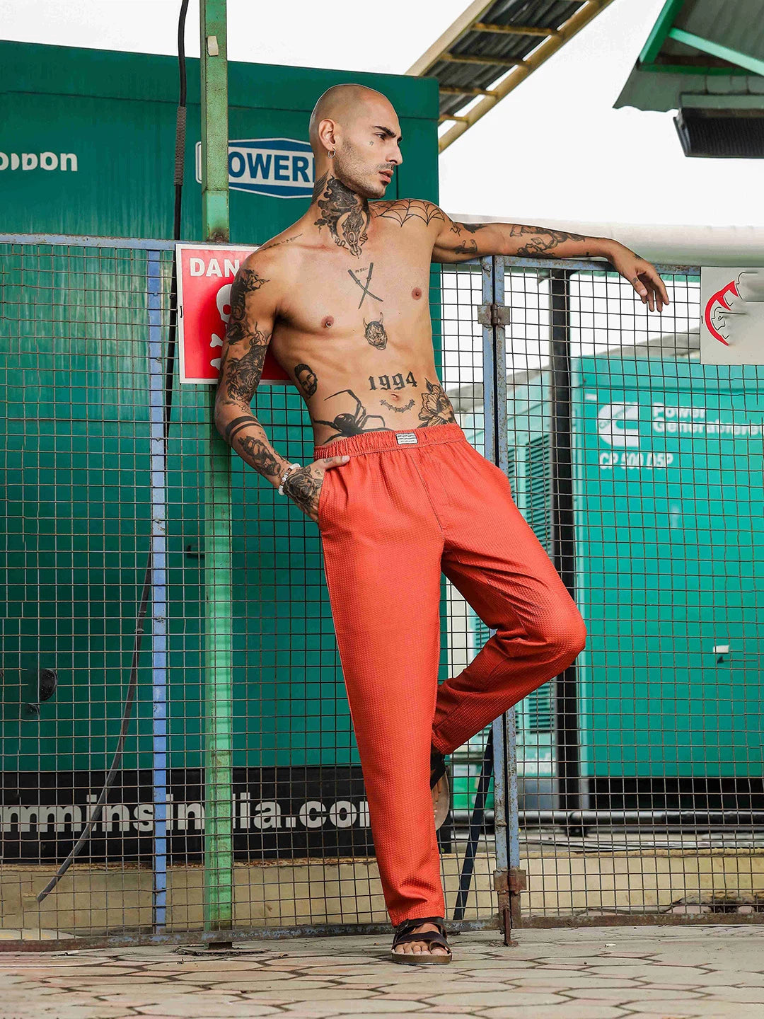 House Of Koala Rust Textured Relaxed Fit All Day Pants
