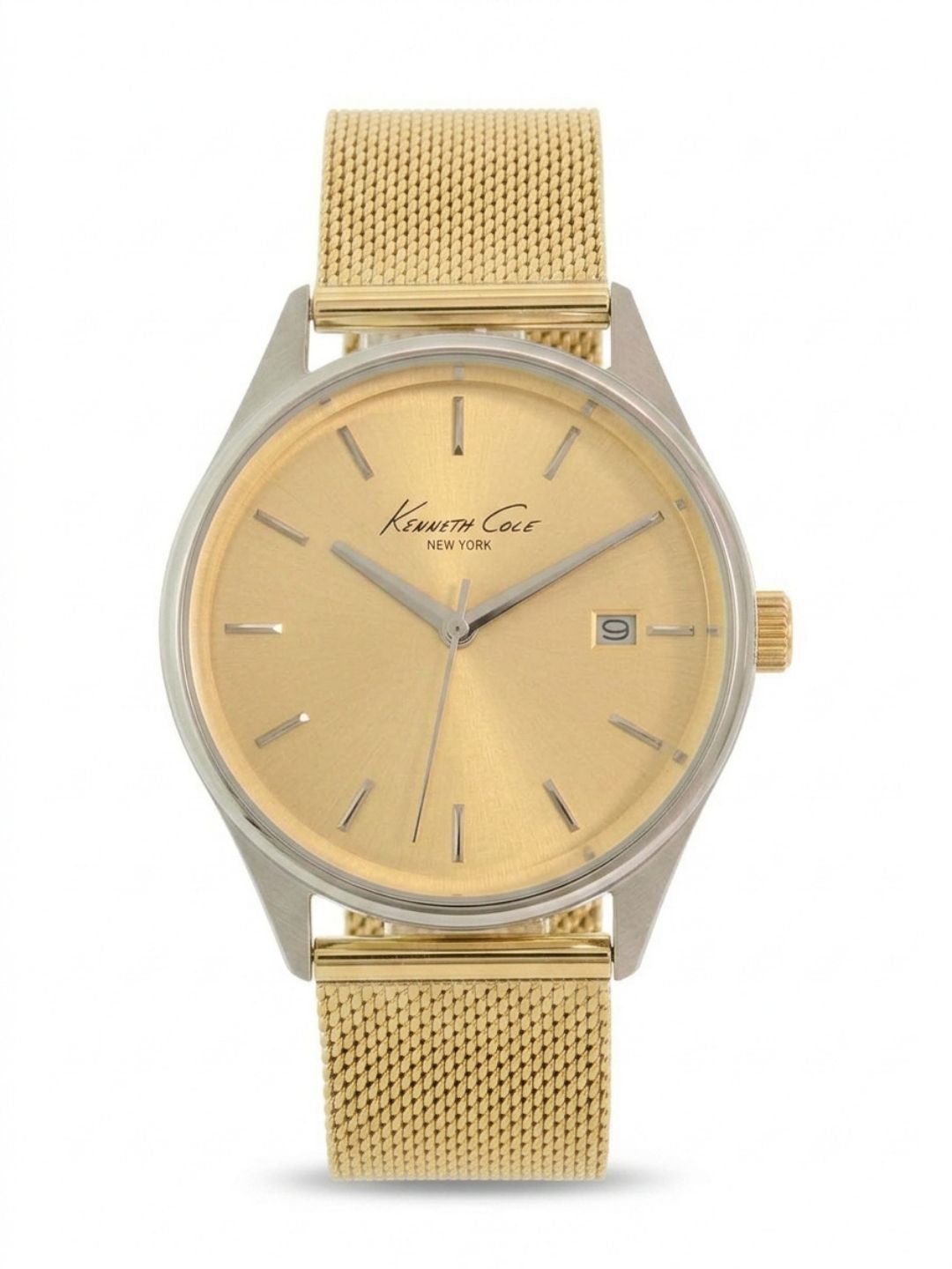Kenneth Cole Round Gold Dial Analog Watch - KC10029401LDJ