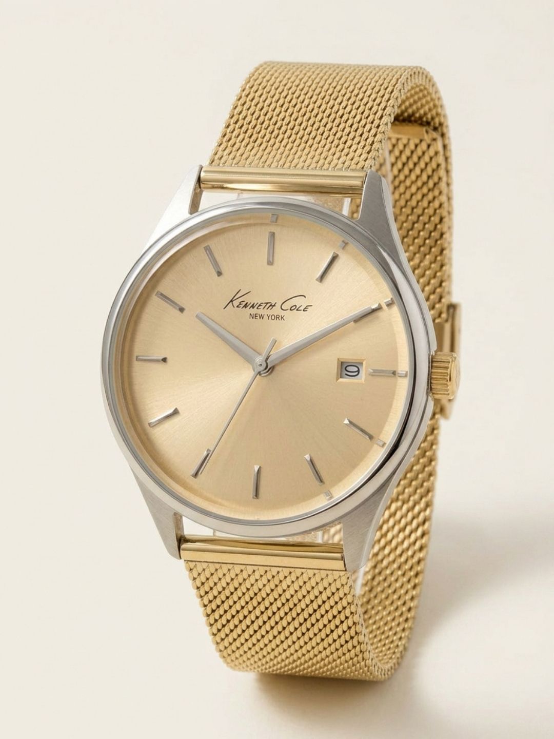 Kenneth Cole Round Gold Dial Analog Watch - KC10029401LDJ