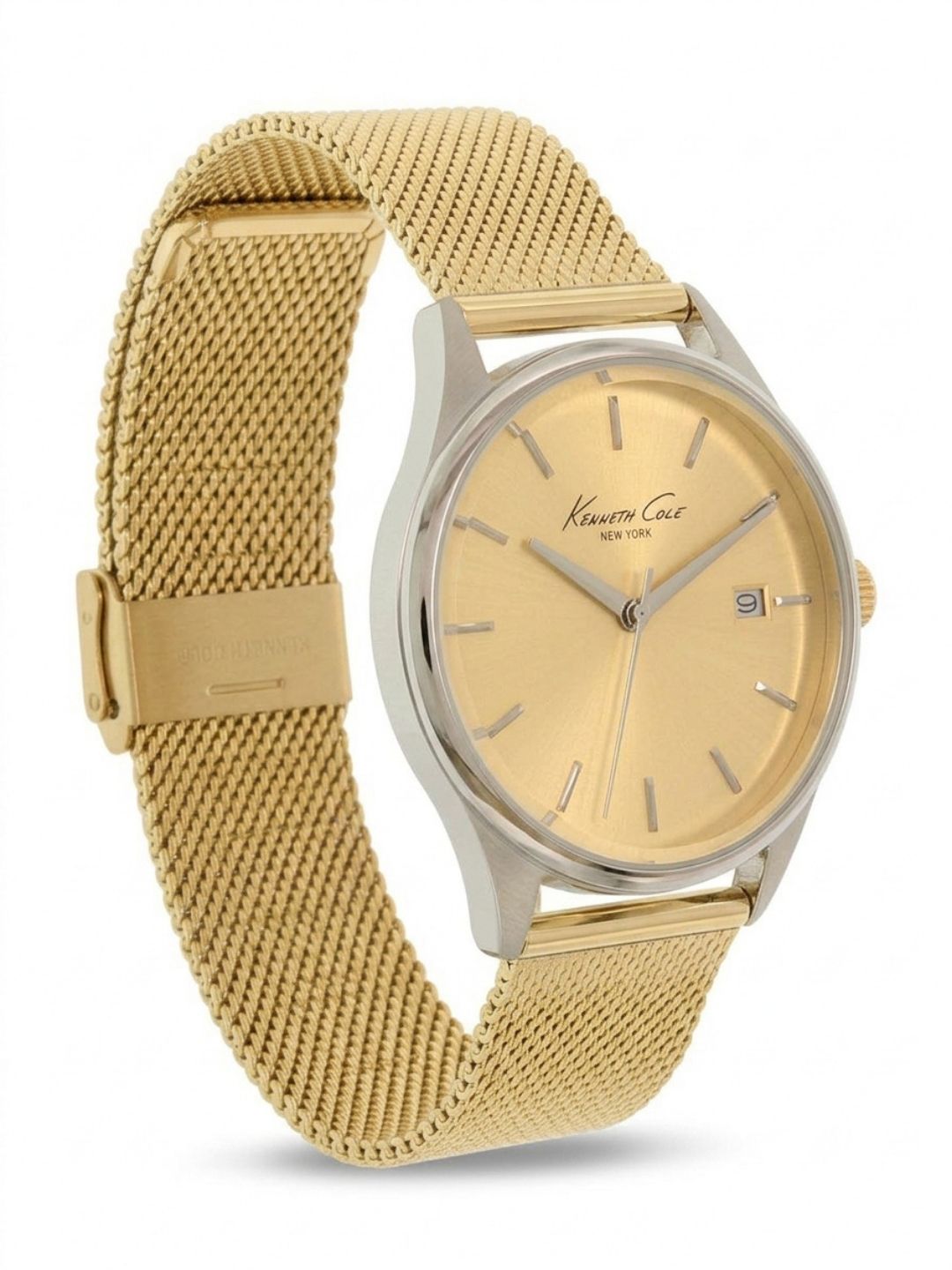 Kenneth Cole Round Gold Dial Analog Watch - KC10029401LDJ