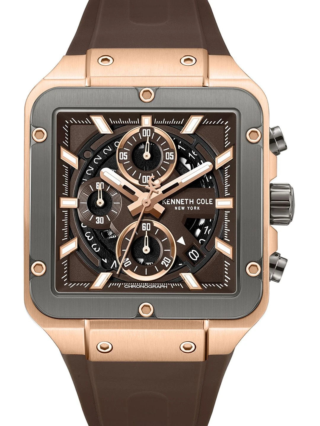 Kenneth Cole Sport Quartz Brown Square Dial 'S Watch - KCWGO0065502MNW